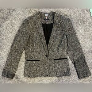 Tommy Hilfiger Gray Blazer Suit Jacket With Black Trim